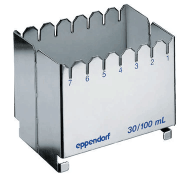 德國艾本德（Eppendorf）ReservoirRack,用于存放10mL、30mL和100mL試劑槽。最多可以放置7個試劑槽模塊或試劑槽